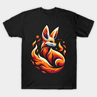 Fire Fennec Fox - Fire Animals Collection T-Shirt